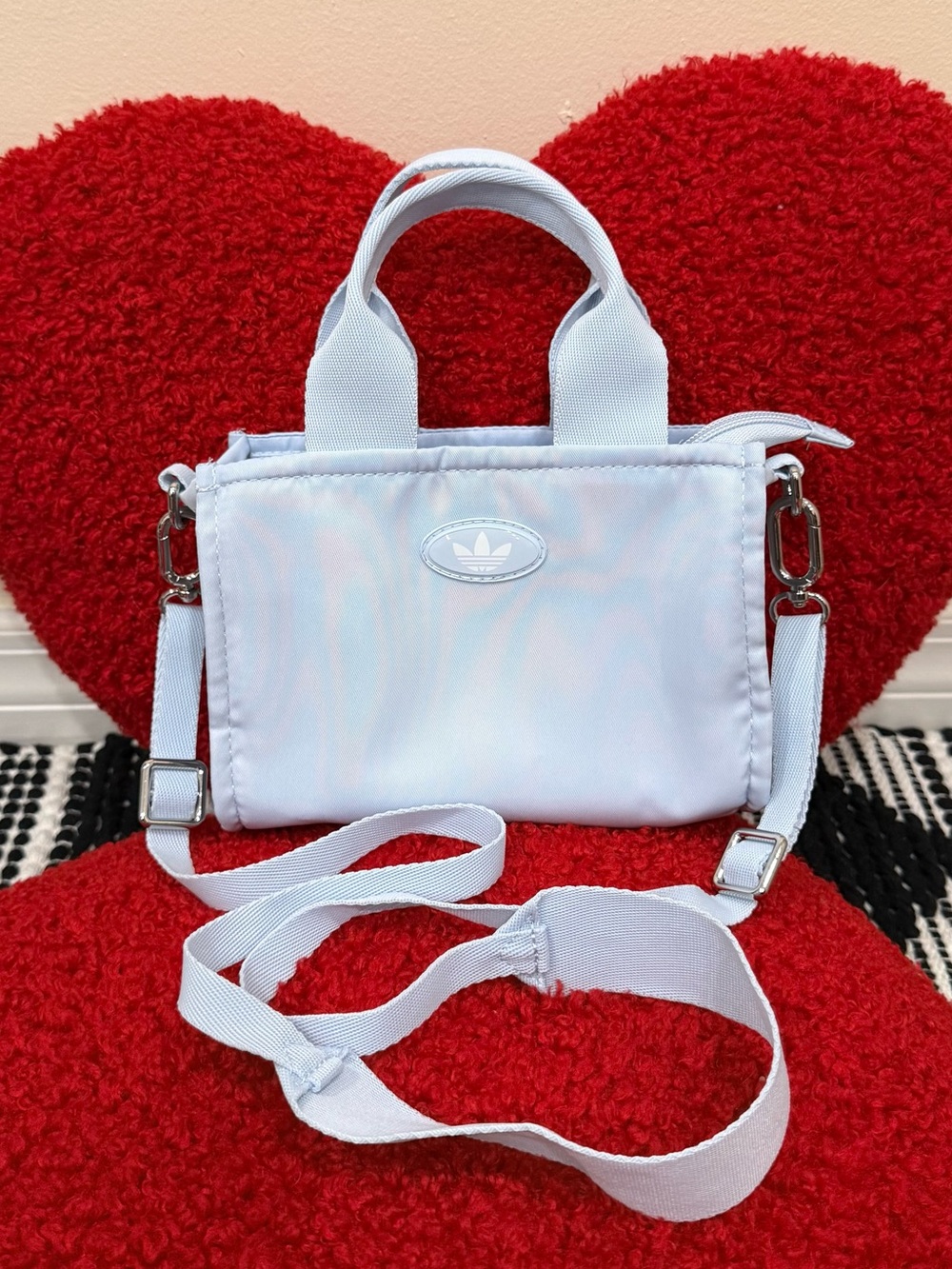 Adidas Originals Light Blue Mini Tote Crossbody Bag